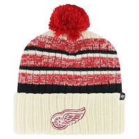 Men's '47 Cream Detroit Red Wings Tavern Cuffed Knit Hat with Pom