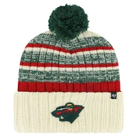 Men's '47 Cream Minnesota Wild Tavern Cuffed Knit Hat with Pom