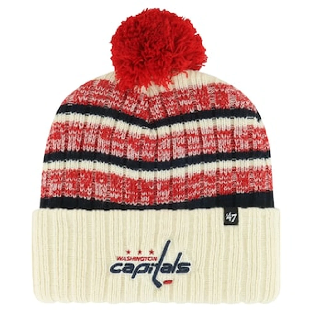 Men's '47 Cream Washington Capitals Tavern Cuffed Knit Hat with Pom