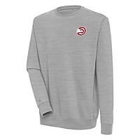 Men's Antigua  Heather Gray Atlanta Hawks Victory Pullover Sweatshirt