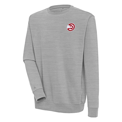 Men's Antigua  Heather Gray Atlanta Hawks Victory Pullover Sweatshirt