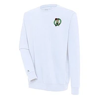Men's Antigua White Boston Celtics Victory Pullover Sweatshirt