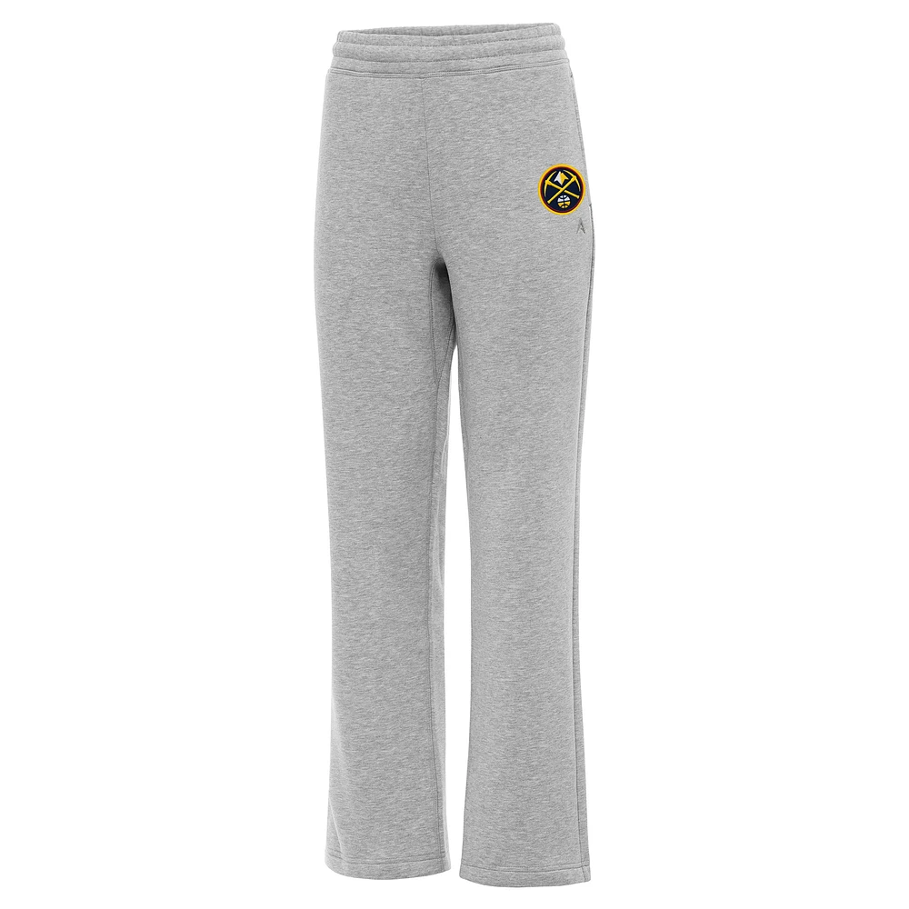 Women's Antigua Heather Gray Denver Nuggets Victory Sweatpants