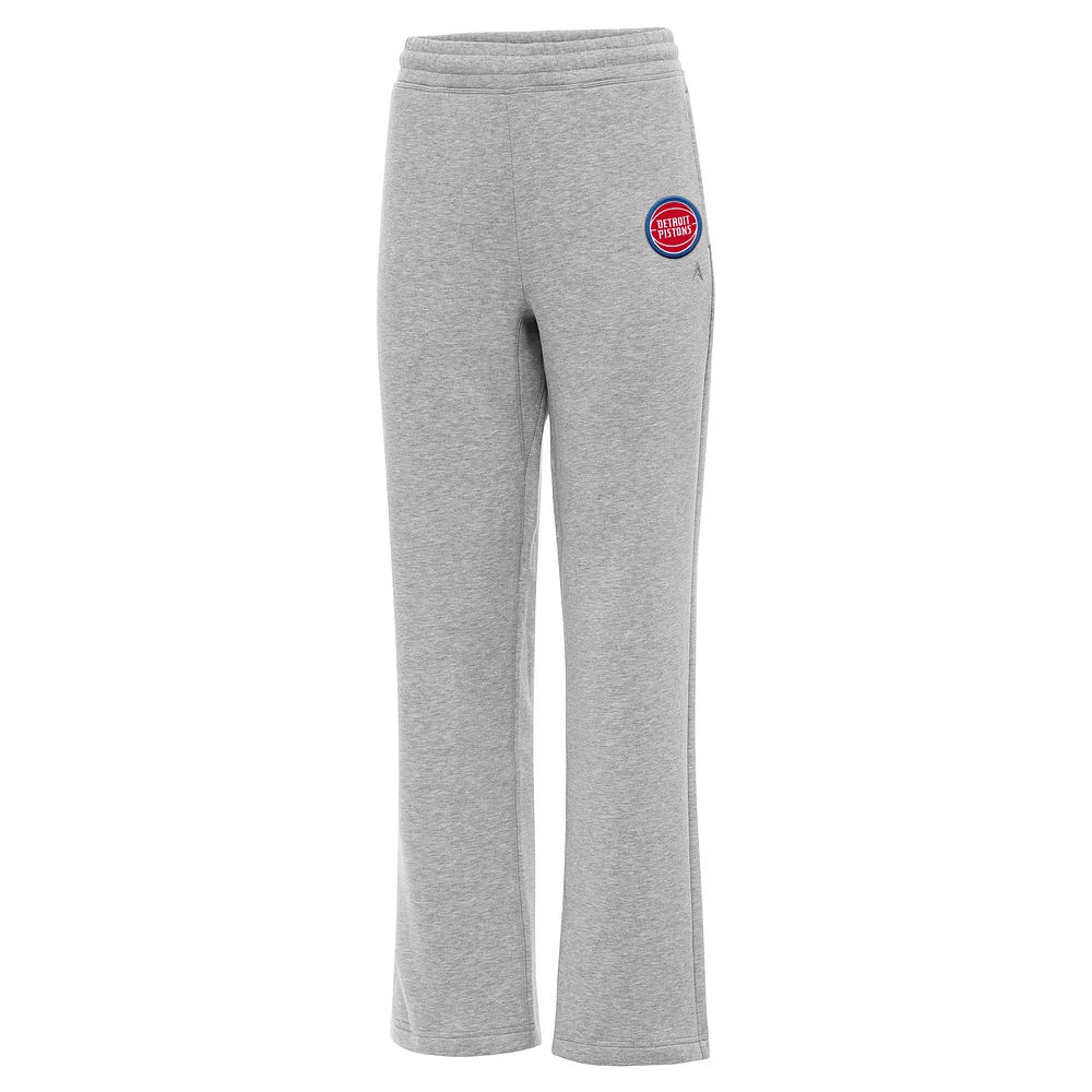 Women's Antigua Heather Gray Detroit Pistons Victory Sweatpants