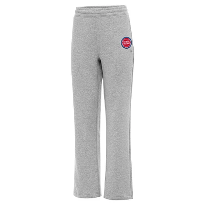 Women's Antigua  Heather Gray Detroit Pistons Victory Sweatpants