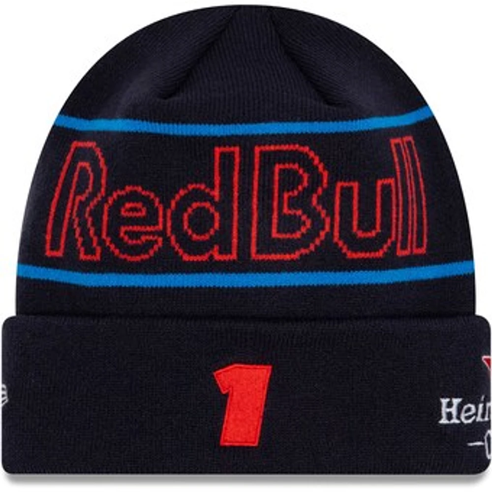 Men's New Era Max Verstappen Navy Red Bull Racing Driver Cuffed Knit Hat