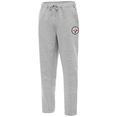 Men's Antigua Heather Gray Pittsburgh Steelers Victory Sweatpants