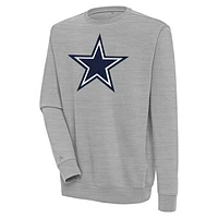 Men's Antigua  Heather Gray Dallas Cowboys Victory Chenille Pullover Sweatshirt