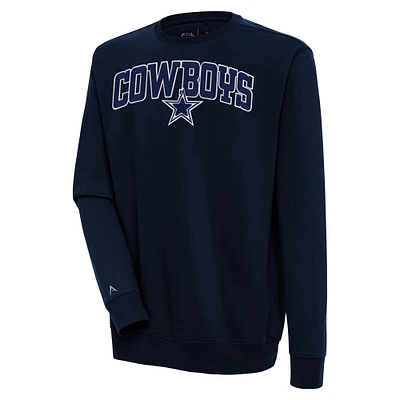 Men's Antigua Navy Dallas Cowboys Victory Chenille Pullover Sweatshirt
