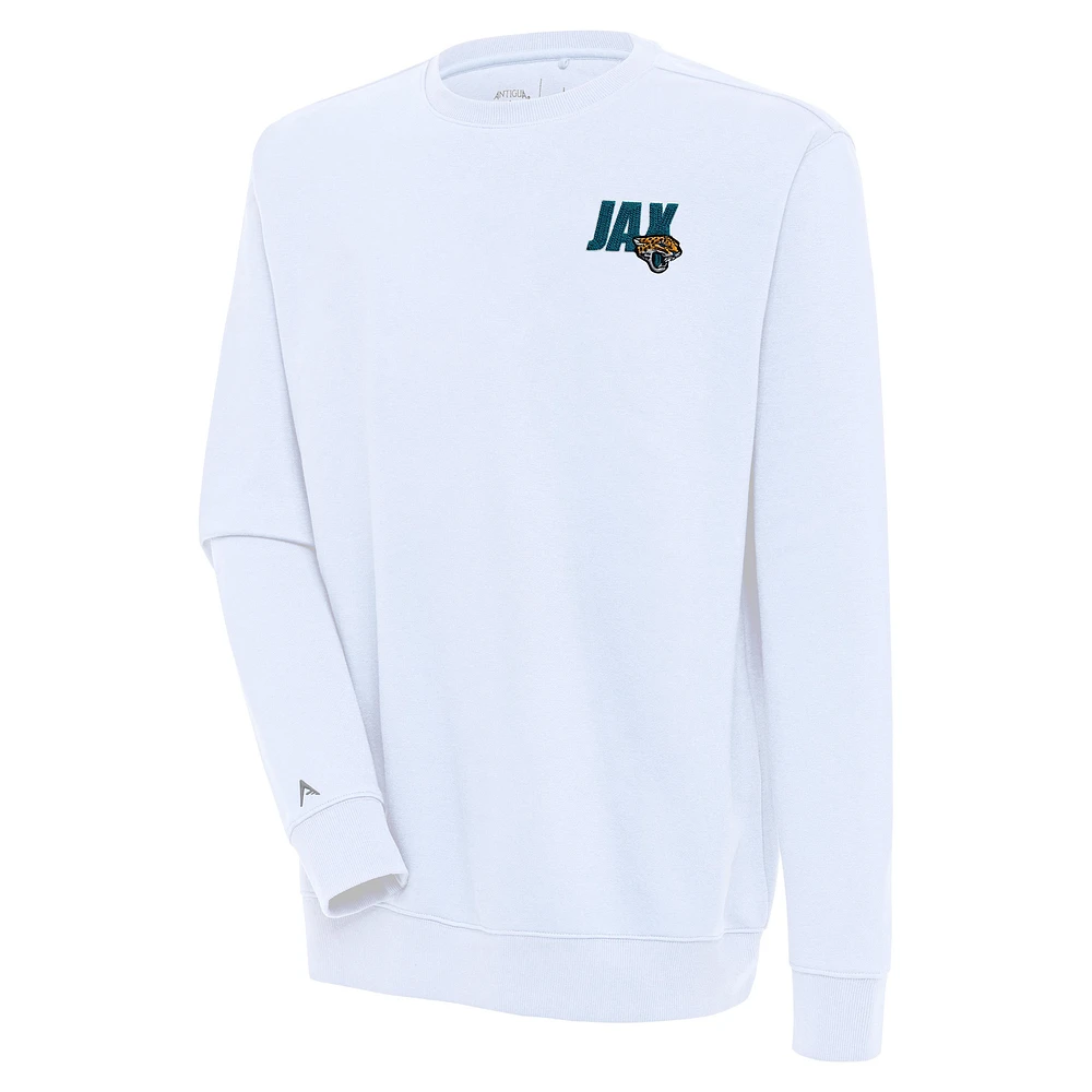 Men's Antigua White Jacksonville Jaguars Victory Pullover Sweatshirt