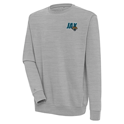 Men's Antigua  Heather Gray Jacksonville Jaguars Victory Pullover Sweatshirt