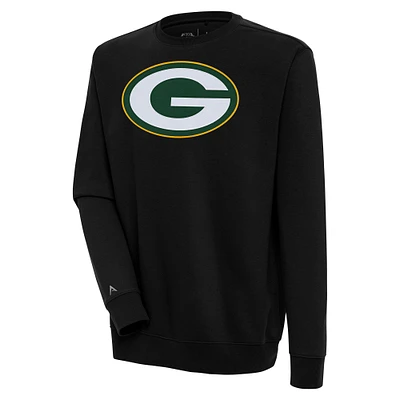 Men's Antigua Black Green Bay Packers Victory Pullover Sweatshirt