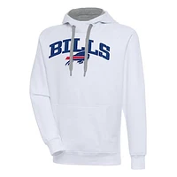 Men's Antigua  White Buffalo Bills Victory Pullover Hoodie