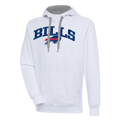 Men's Antigua  White Buffalo Bills Victory Pullover Hoodie