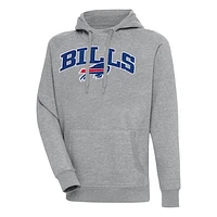 Men's Antigua  Heather Gray Buffalo Bills Victory Pullover Hoodie