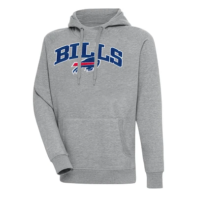 Men's Antigua  Heather Gray Buffalo Bills Victory Pullover Hoodie