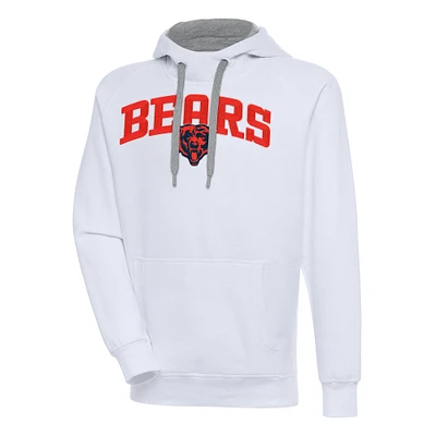 Men's Antigua  White Chicago Bears Victory Pullover Hoodie