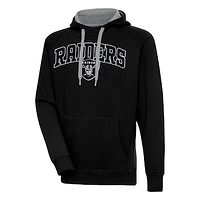 Men's Antigua  Black Las Vegas Raiders Victory Pullover Hoodie