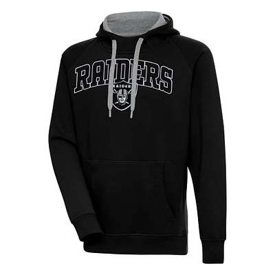 Men's Antigua  Black Las Vegas Raiders Victory Pullover Hoodie