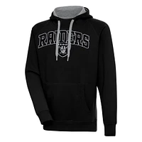 Men's Antigua  Black Las Vegas Raiders Victory Pullover Hoodie