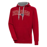 Men's Antigua  Red New England Patriots Victory Pullover Hoodie