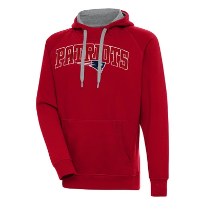 Men's Antigua  Red New England Patriots Victory Pullover Hoodie