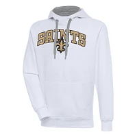 Men's Antigua  White New Orleans Saints Victory Pullover Hoodie