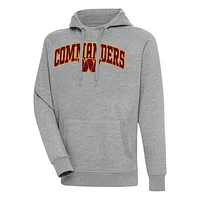 Men's Antigua  Heather Gray Washington Commanders Victory Pullover Hoodie