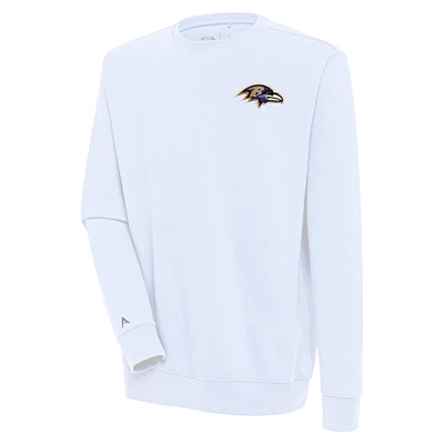Men's Antigua  White Baltimore Ravens Victory Pullover Sweatshirt