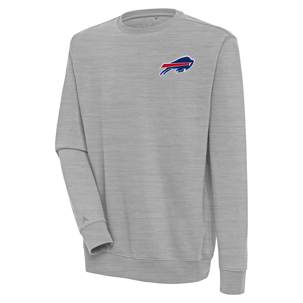 Men's Antigua Heather Gray Buffalo Bills Victory Pullover Sweatshirt
