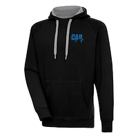 Men's Antigua  Black Carolina Panthers Victory Pullover Hoodie