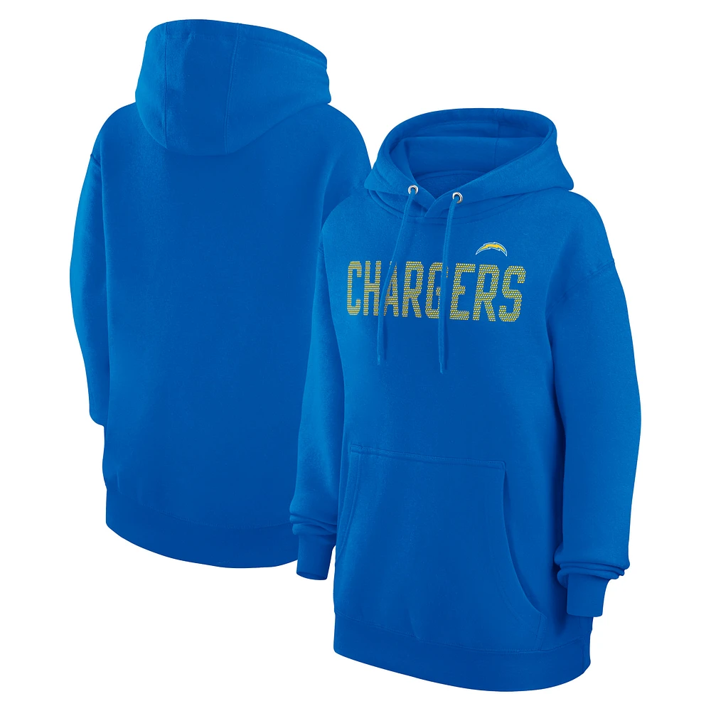 Women's G-III 4Her by Carl Banks Royal Los Angeles Chargers Dot Print Pullover Hoodie