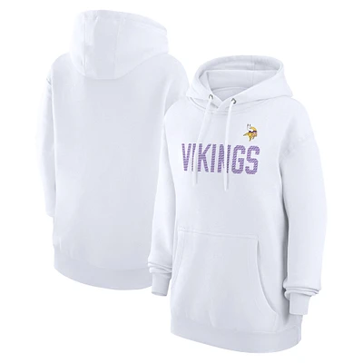 Women's G-III 4Her by Carl Banks  White Minnesota Vikings Dot Print Pullover Hoodie
