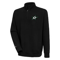 Men's Antigua  Black Dallas Stars Victory Quarter-Zip Pullover Top
