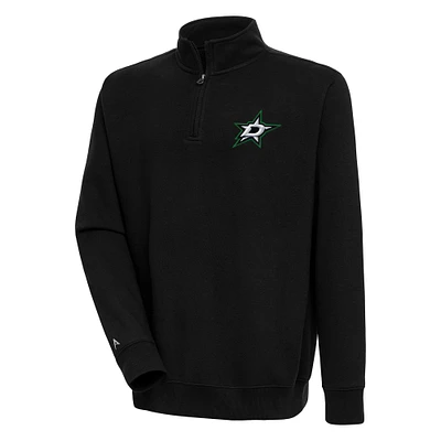 Men's Antigua  Black Dallas Stars Victory Quarter-Zip Pullover Top