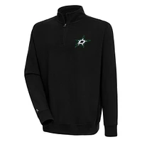 Men's Antigua  Black Dallas Stars Victory Quarter-Zip Pullover Top