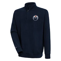 Men's Antigua  Navy Edmonton Oilers Victory Quarter-Zip Pullover Top