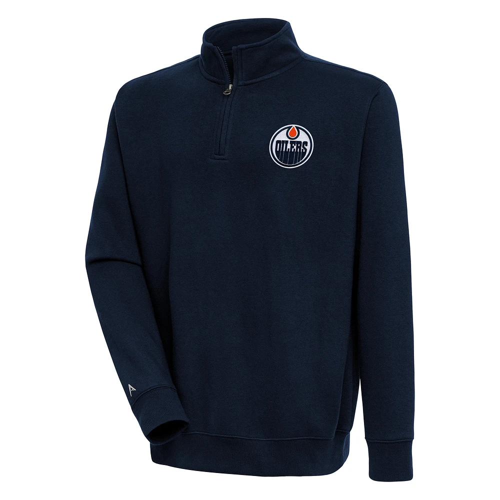 Men's Antigua Navy Edmonton Oilers Victory Quarter-Zip Pullover Top