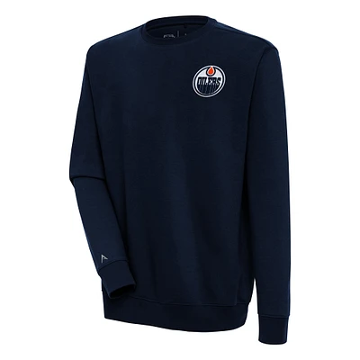 Men's Antigua Navy Edmonton Oilers Victory Pullover Sweatshirt