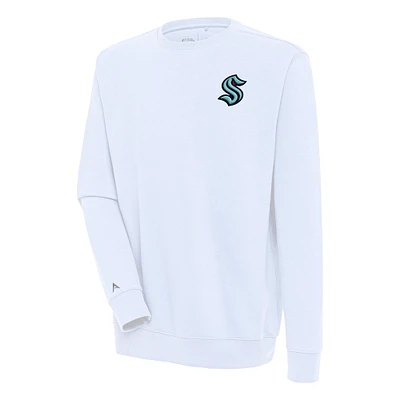 Men's Antigua  White Seattle Kraken Victory Pullover Sweatshirt