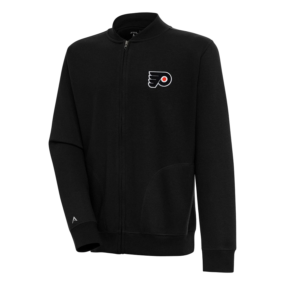Men's Antigua Black Philadelphia Flyers Victory Full-Zip Jacket