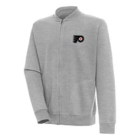 Men's Antigua  Heather Gray Philadelphia Flyers Victory Full-Zip Jacket