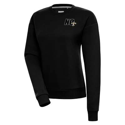 Women's Antigua  Black New Orleans Saints Victory Pullover Sweatshirt