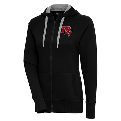Women's Antigua  Black Tampa Bay Buccaneers Victory Full-Zip Hoodie