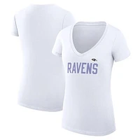 Women's G-III 4Her by Carl Banks Baltimore Ravens Dot Print V-Neck Fitted T-Shirt