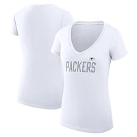 Women's G-III 4Her by Carl Banks Green Bay Packers Dot Print V-Neck Fitted T-Shirt