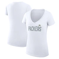 Women's G-III 4Her by Carl Banks Green Bay Packers Dot Print V-Neck Fitted T-Shirt