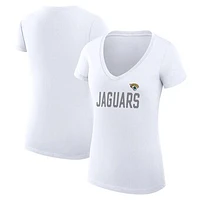 Women's G-III 4Her by Carl Banks Jacksonville Jaguars Dot Print V-Neck Fitted T-Shirt