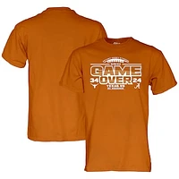 Men's Blue 84 Texas Orange Texas Longhorns vs. Alabama Crimson Tide 2023 Football Score T-Shirt