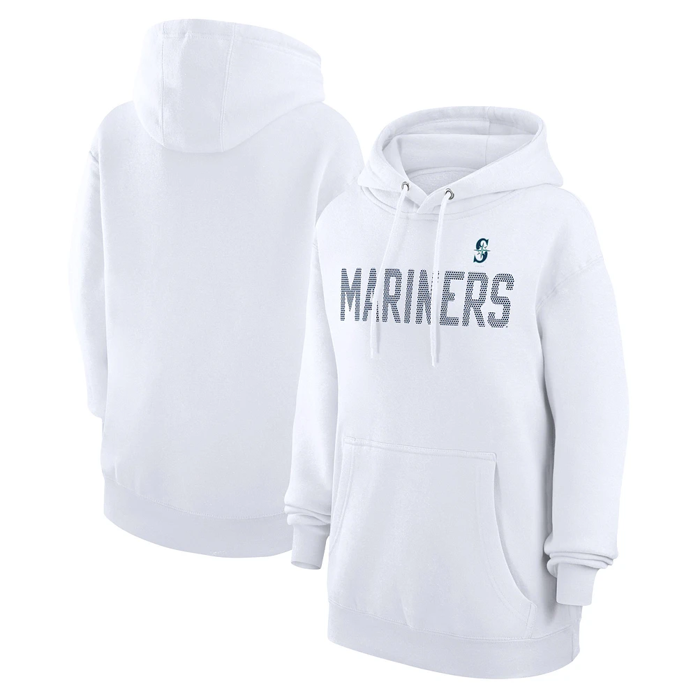 Women's G-III 4Her by Carl Banks White Seattle Mariners Dot Print Pullover Hoodie